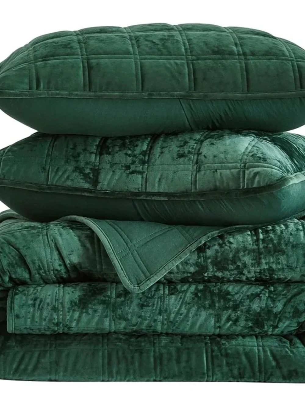 Plush Velvet Emerald Green cal king 3 piece Set
